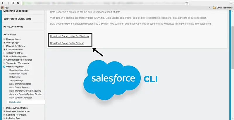 Salesforce CLI installation and configuration guide displayed on a computer screen with code snippets and instructions.