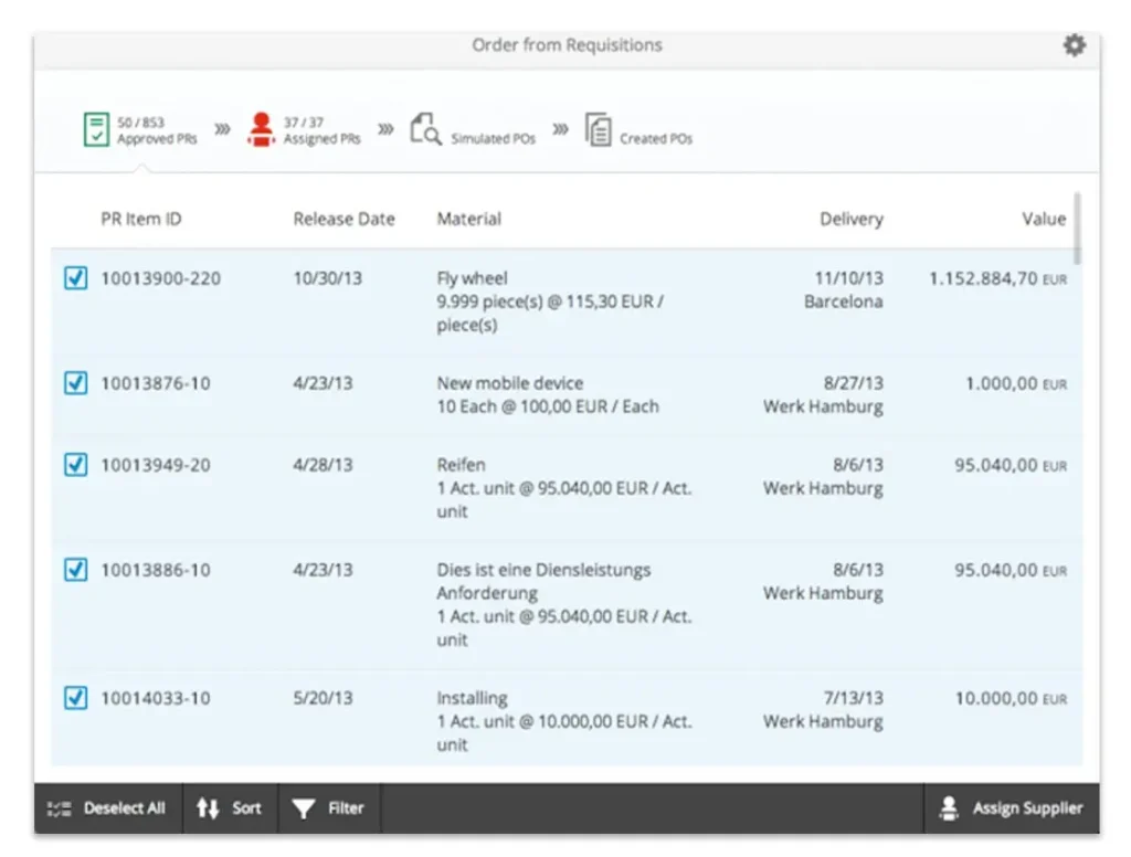 SAP Fiori Order From Requisitions App SAP MM Fiori apps