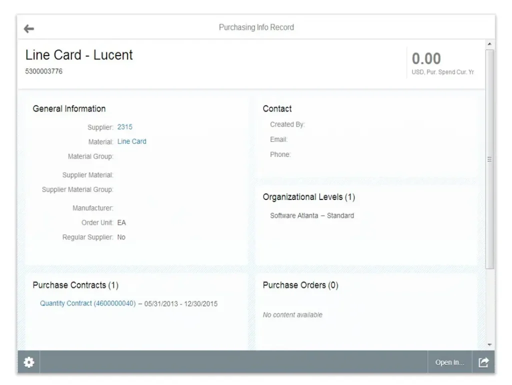 SAP Fiori Purchasing Info Record App SAP MM Fiori apps