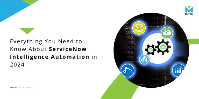 servicenow intelligence automation blog featured image A hand points to a SaaS icon in the center of a digital network diagram, surrounded by icons representing ServiceNow intelligence automation.