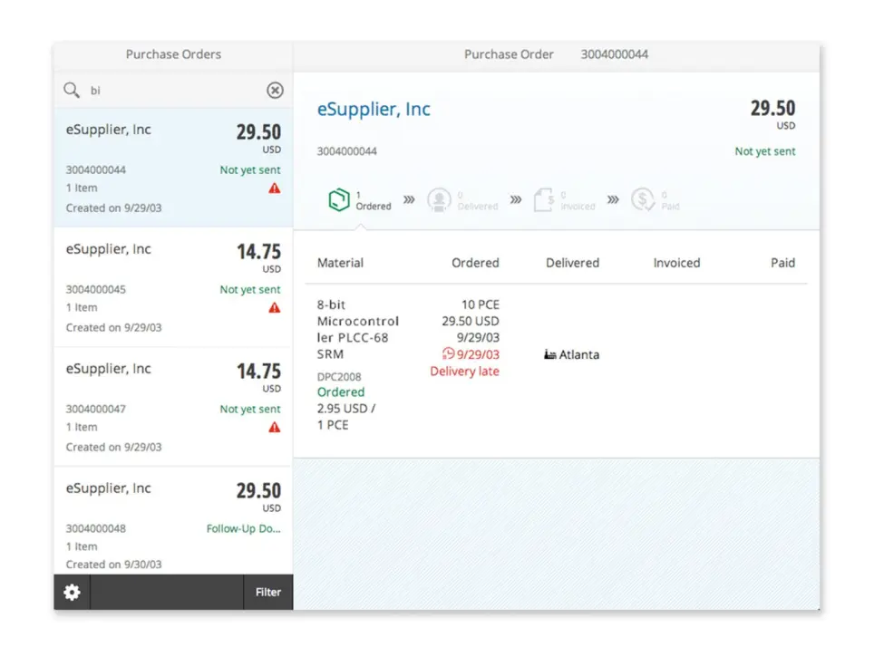 SAP Fiori Purchase Order Tracking App SAP CRM Fiori Apps Support and Services
