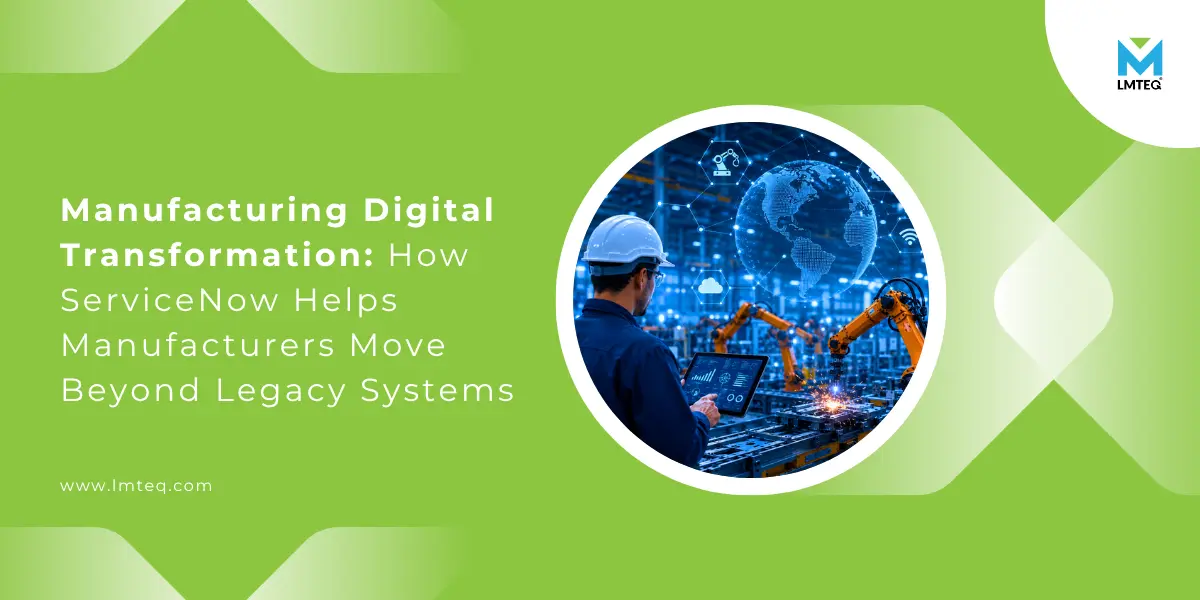 manufacturing digital transformation isual representation of manufacturing digital transformation, highlighting service-based models overcoming legacy systems.